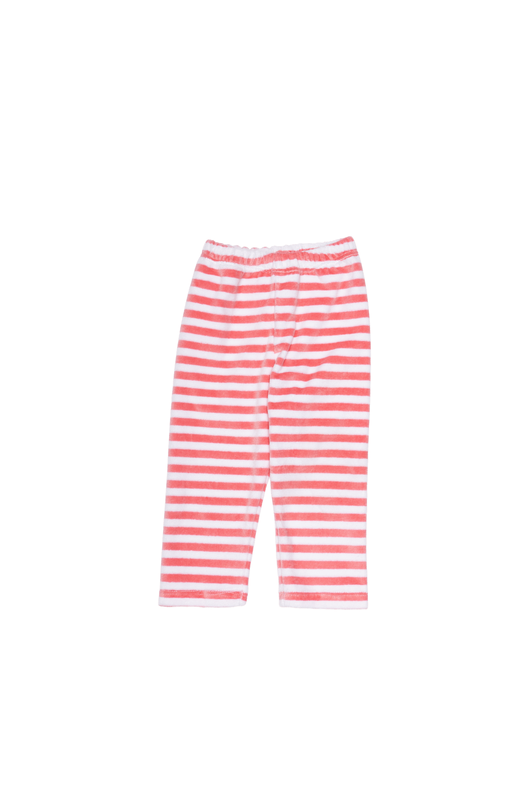 conjunto de plush rayado de beba mini (coral)