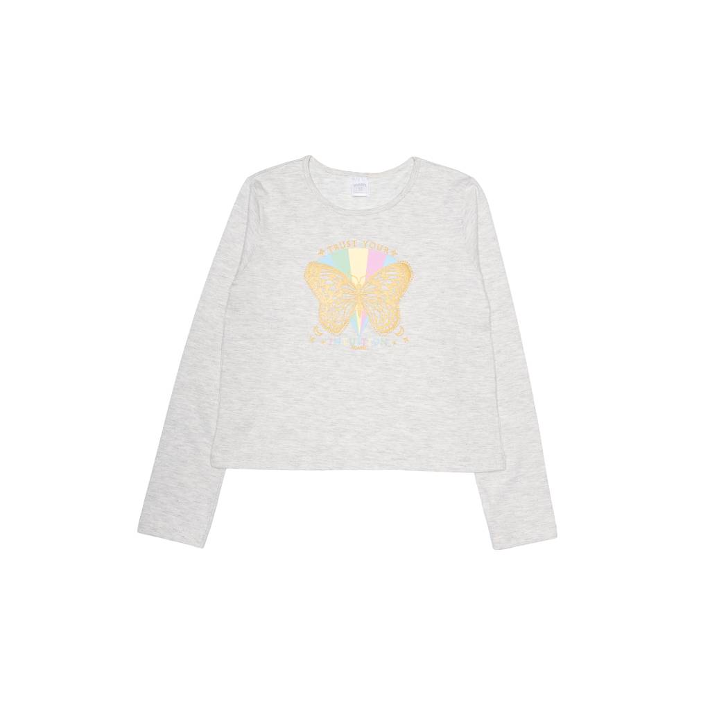 remera niña mariposa (crudo)