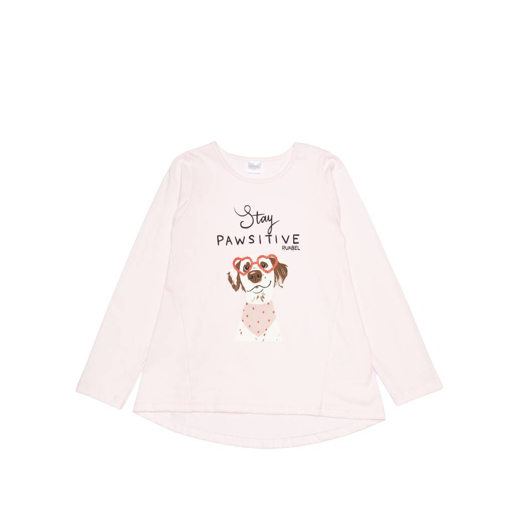 remera niña perrita (melange)