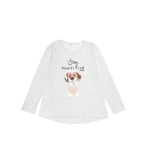 remera niña perrita (melange)