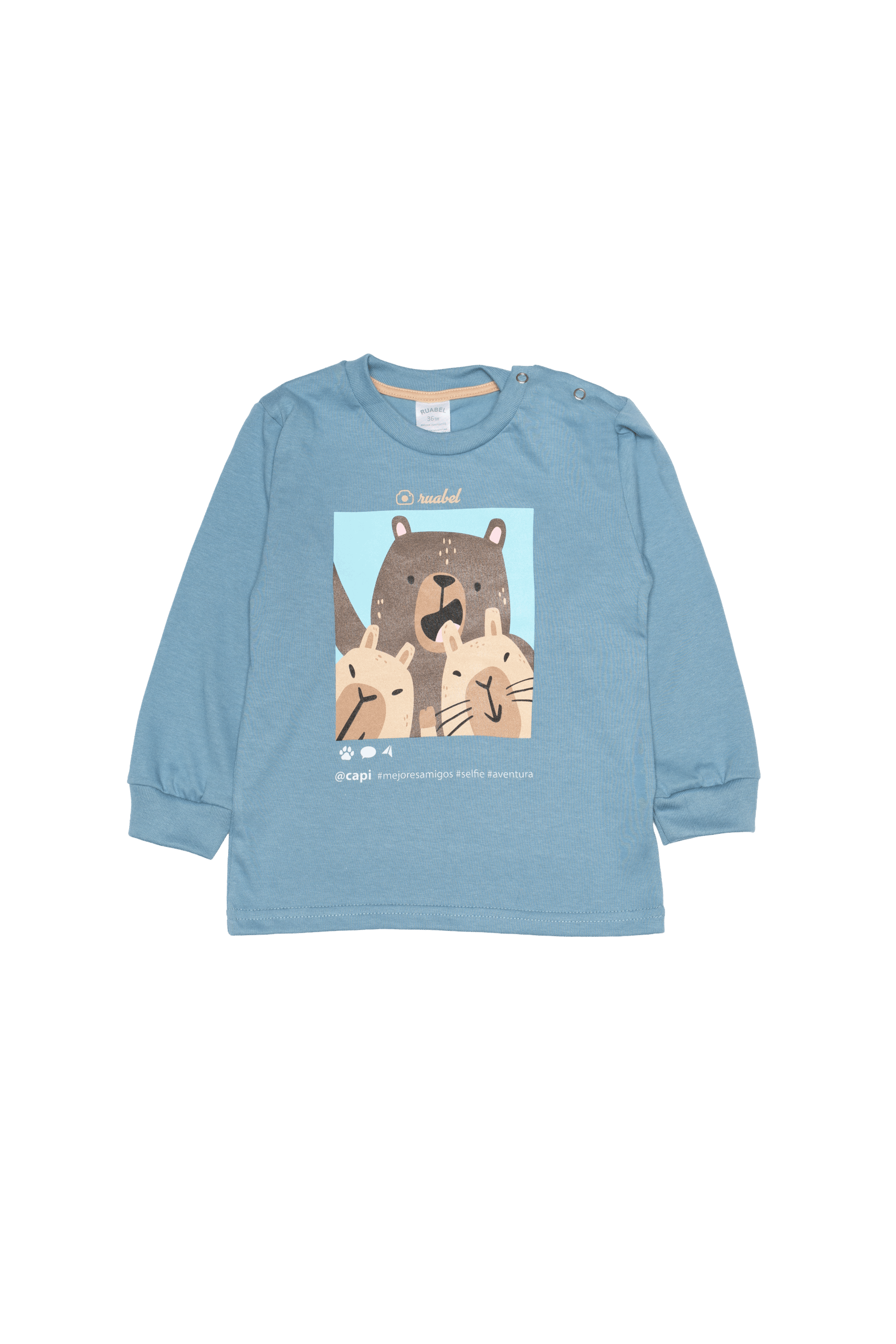 Remera Bebé Capibara Selfie
