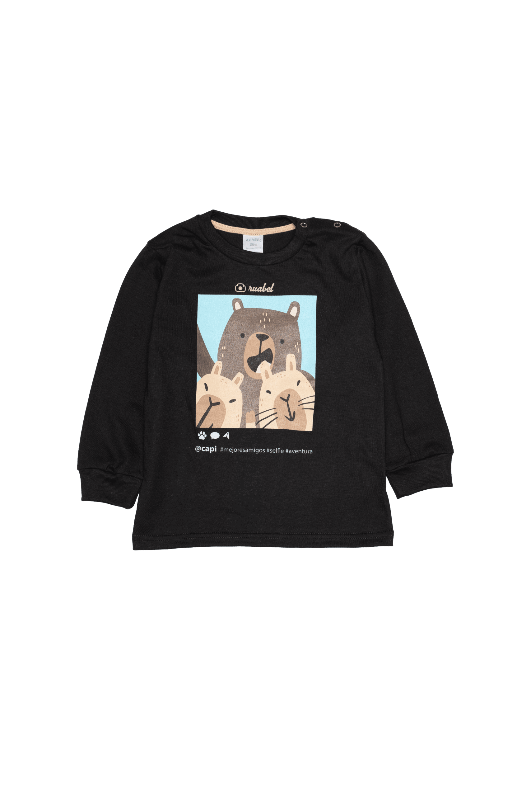 Remera Bebé Capibara Selfie