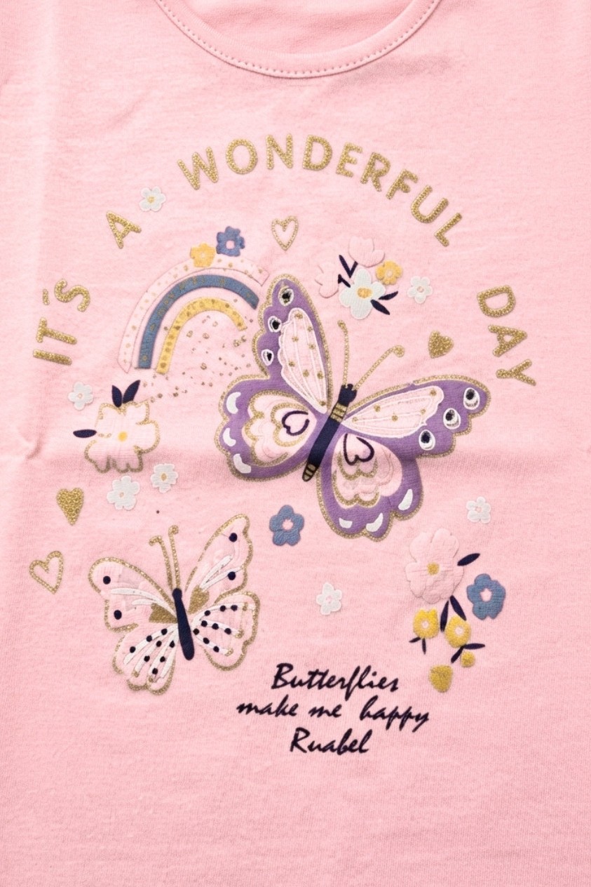 Remera de beba con estampa arcoiris mariposa - Imagen 2