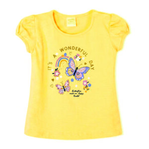 Remera de beba con estampa arcoiris mariposa