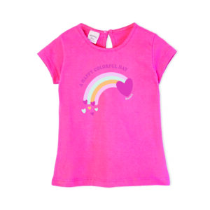 Remera de beba con estampa arcoiris corazon