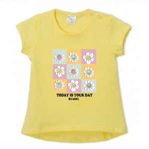 Remera de beba con estampa margaritas