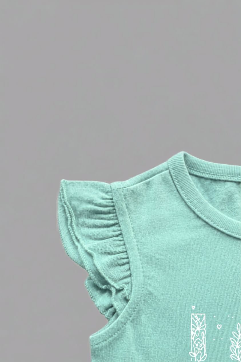 Musculosa de beba con volados y estampa love - Imagen 5