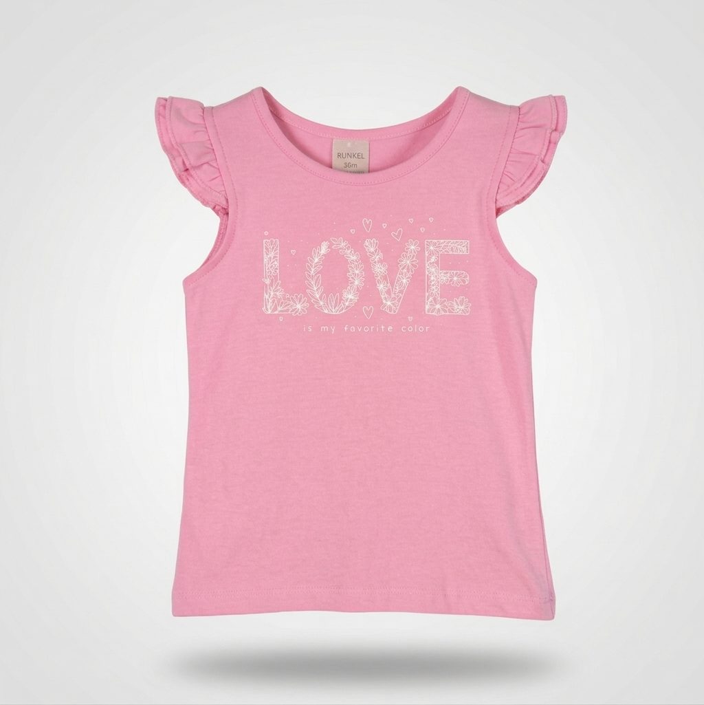 Musculosa de beba con volados y estampa love - Imagen 6