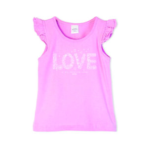 Musculosa de beba con volados y estampa love