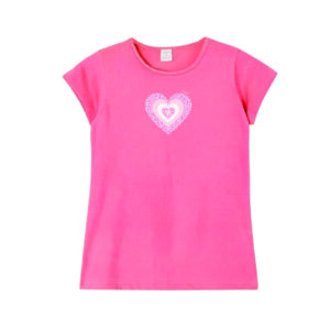 Remera de niña con estampa corazon print